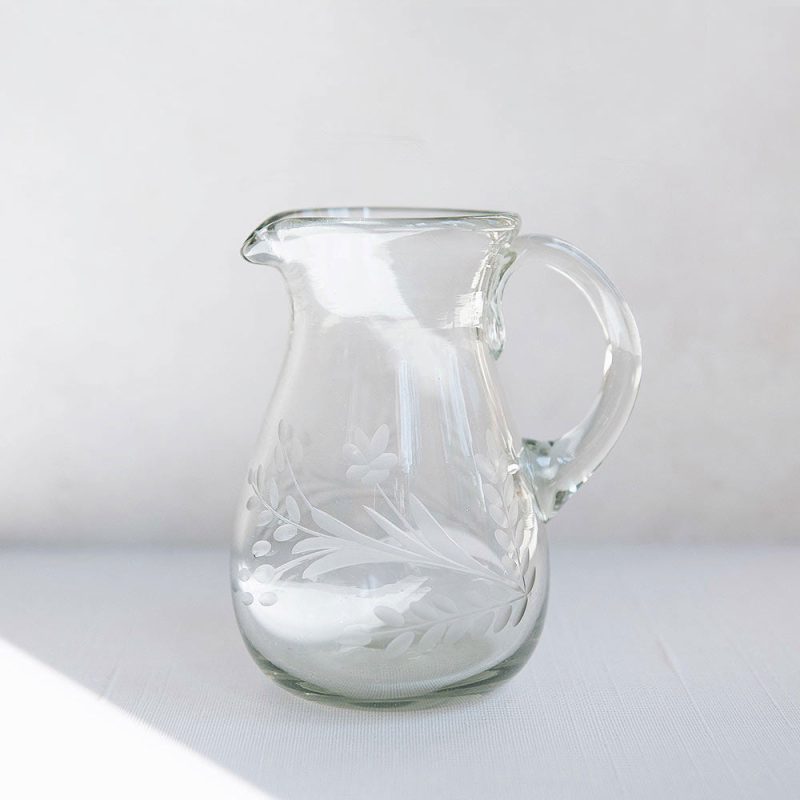 petite etched glass pitcher1