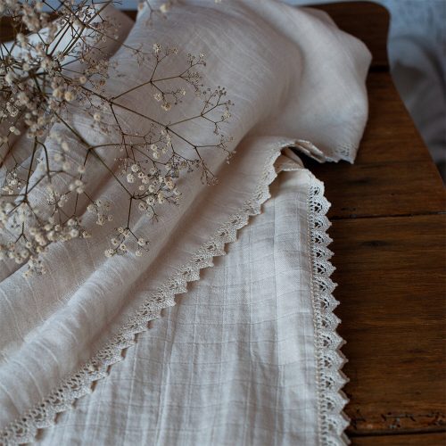 pointelle lace tablecloth natural