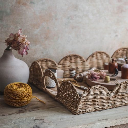 rattan scalloped tray6