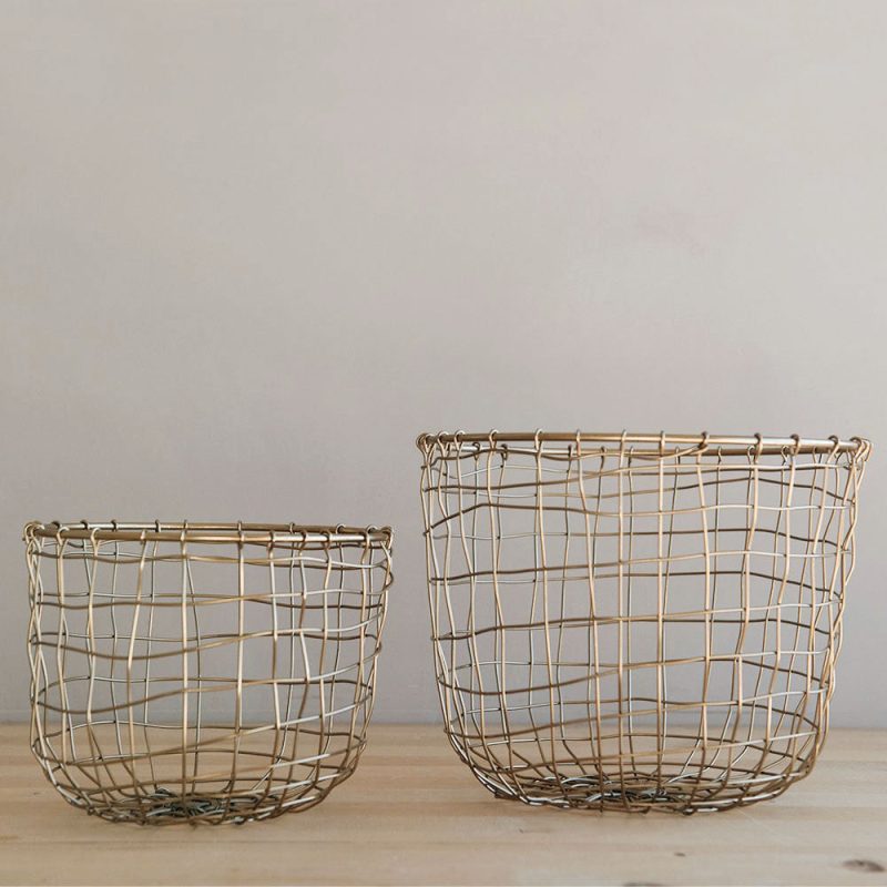 round brass wire baskets1