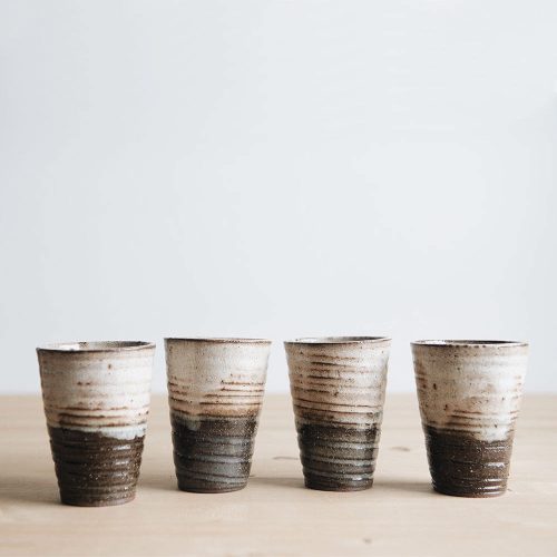 rustic ceramic cup set