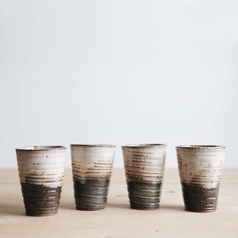 rustic ceramic cup set