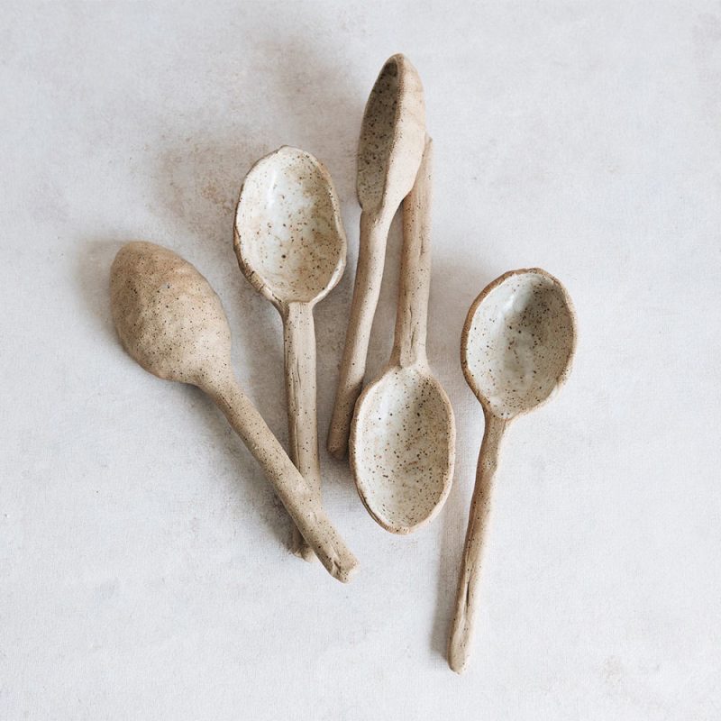 rustic ceramic spoons