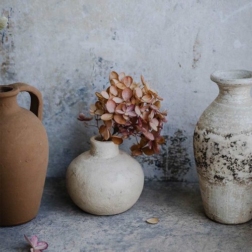 rustic clay vase trio4