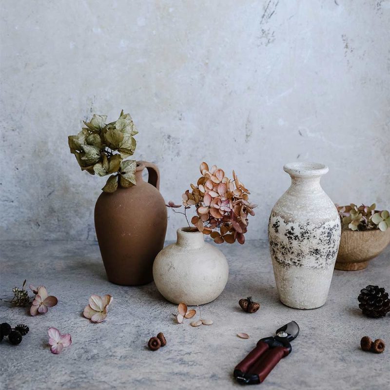 rustic clay vase trio6