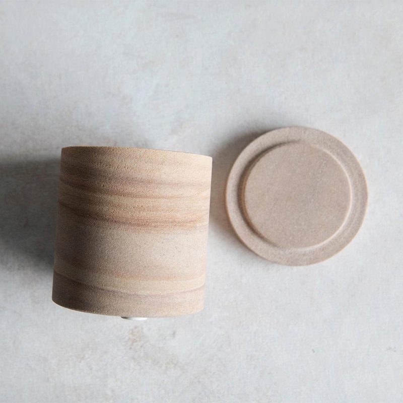 sandstone canister with lid