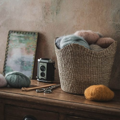 scalloped storage basket