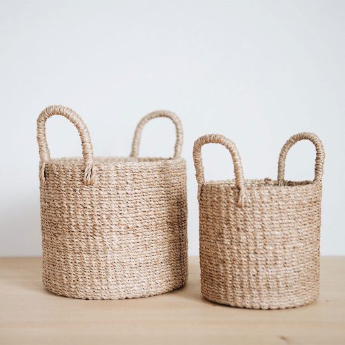 small woven basket set