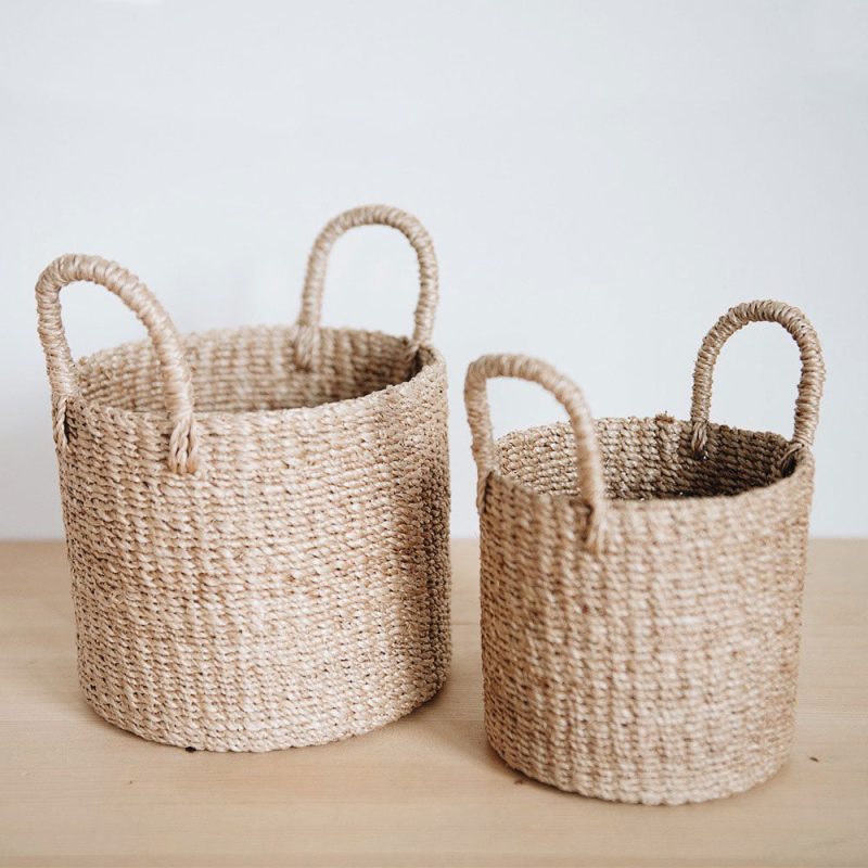 small woven basket set2