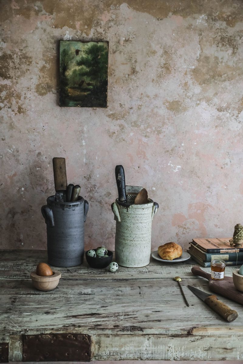 stoneware ceramic utensil crock