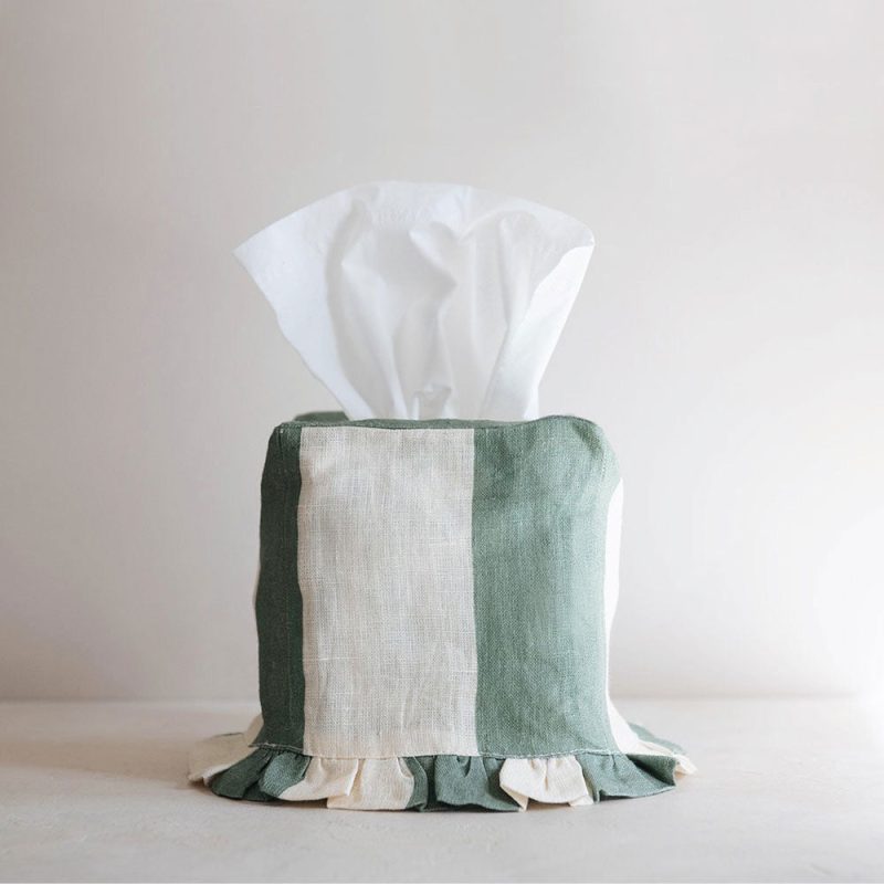 tissue cover stripes green