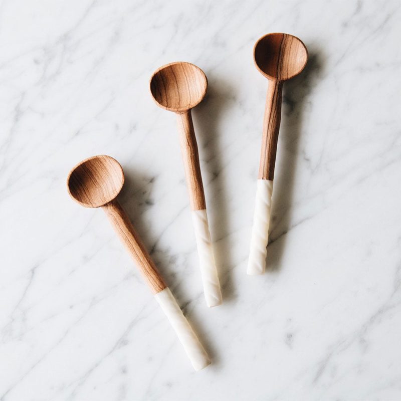 wood coffee scoop set1