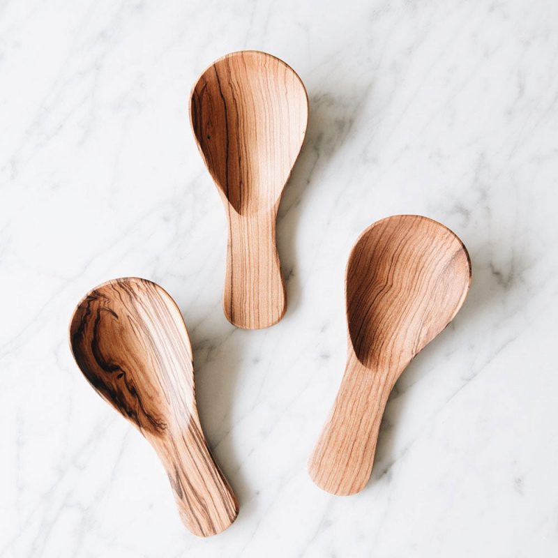 wood rice scoop