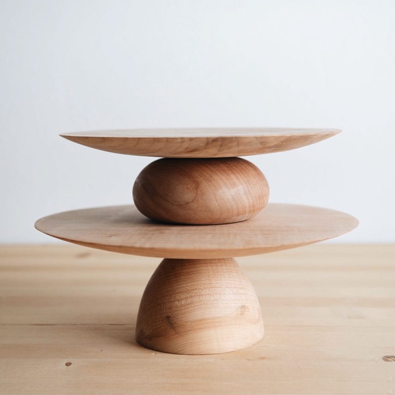 wooden cake stand