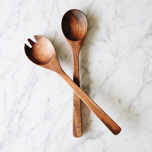 wooden salad server set1