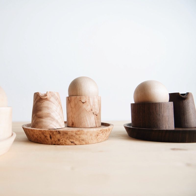 wooden tea set