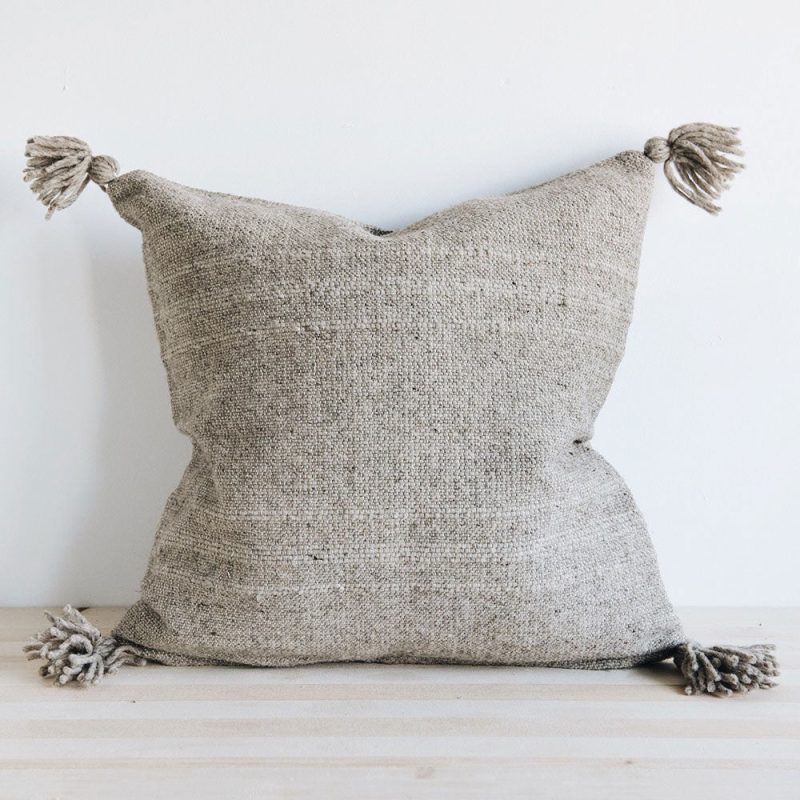 wool throw pillow natural